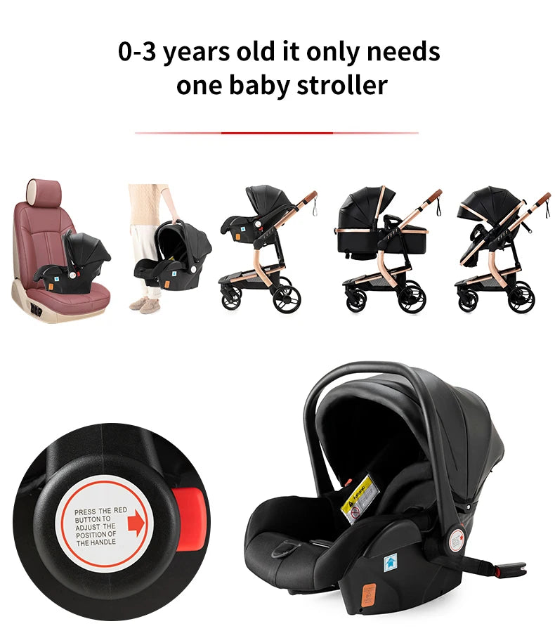 Poussette multifonctionnelle 3 en 1 imperméable