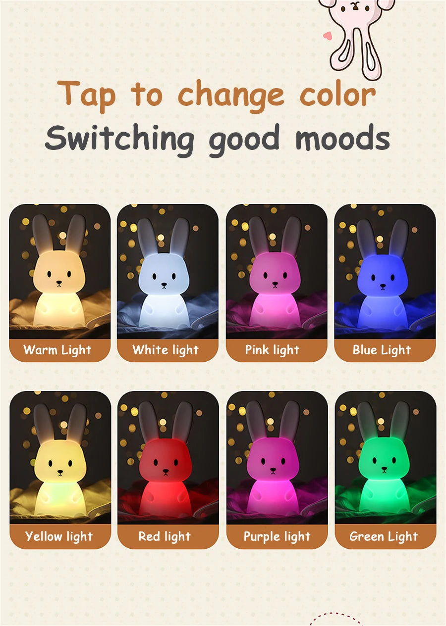 Veilleuse Lapin LED Rechargeable | Un sommeil paisible pour votre enfant